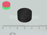 20x10 mm N42 NEODYM m�gnes korong gumibevonattal